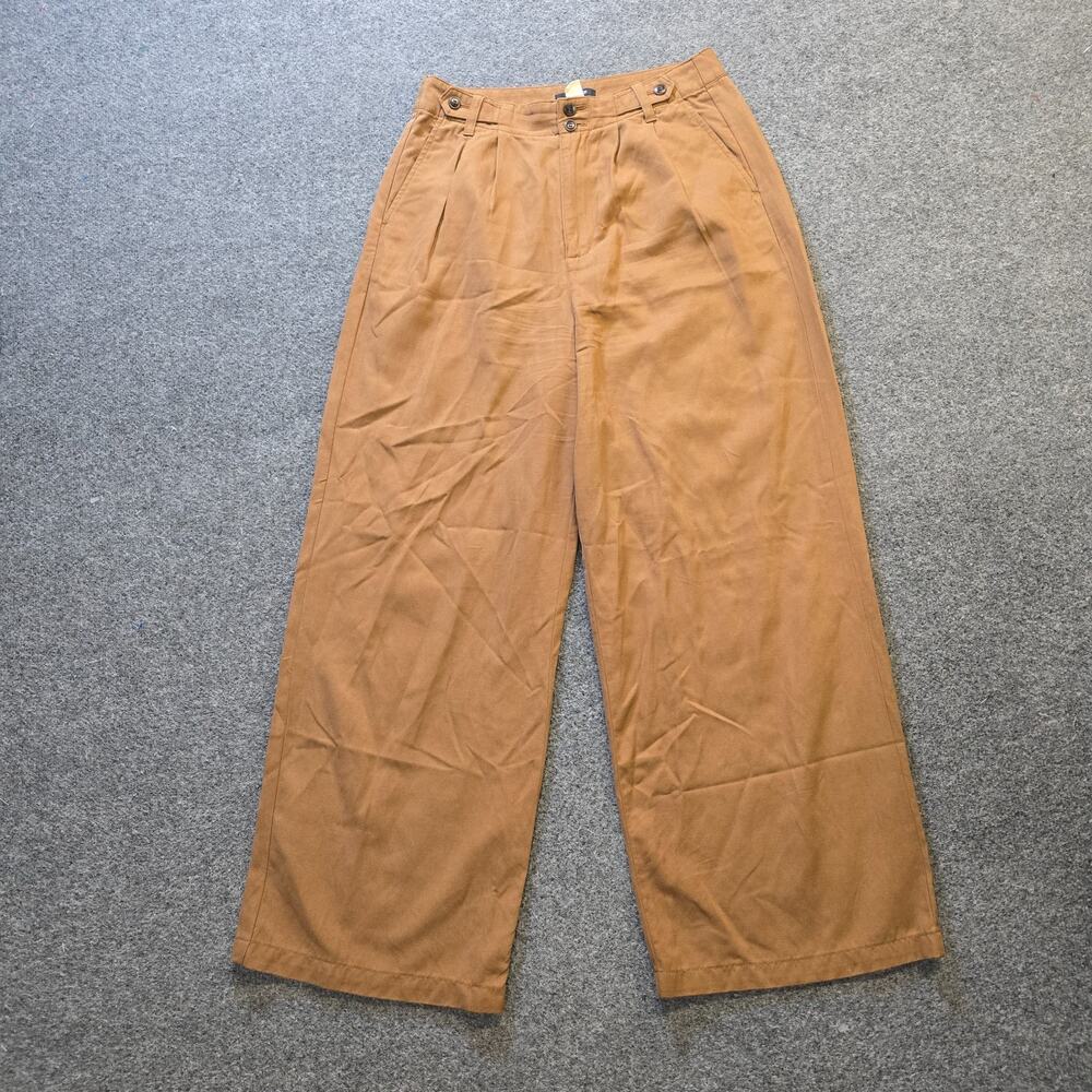 Madewell Pants Womens 6 Brown Harlow Wide Leg Pleated High Rise Career Capsule